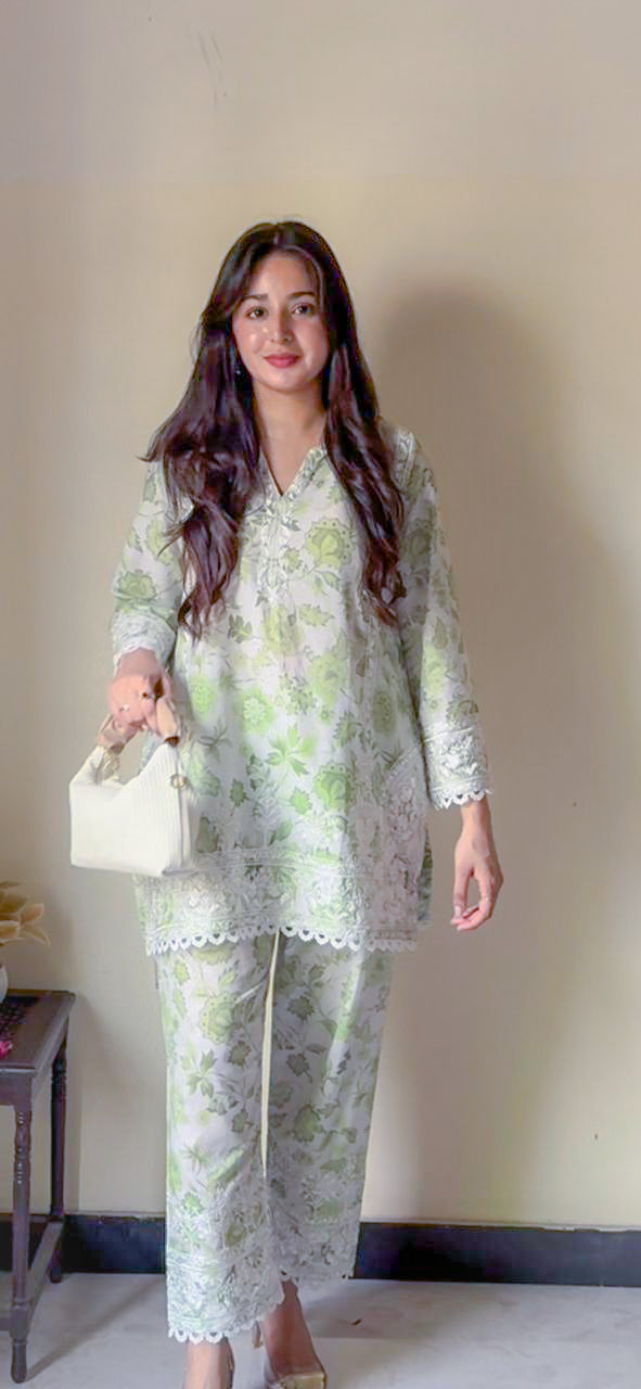 Printed Light Green CO-ORD Set