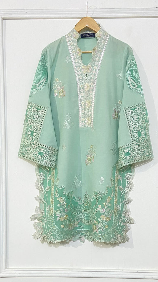 Light Green applique Kurta.