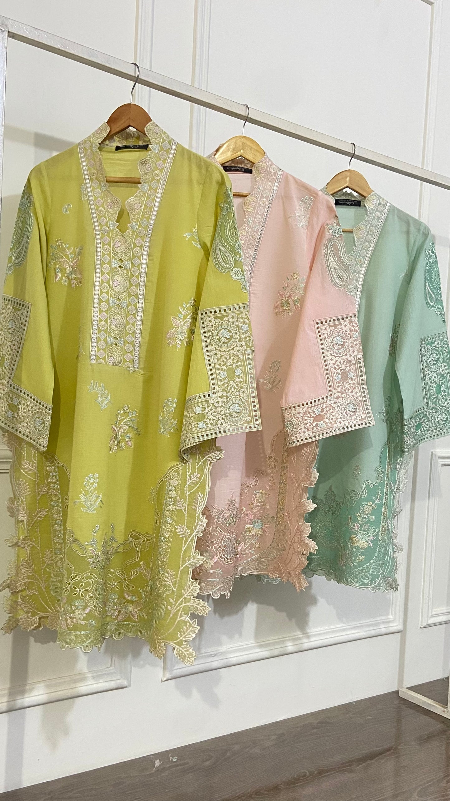 Light Green applique Kurta.