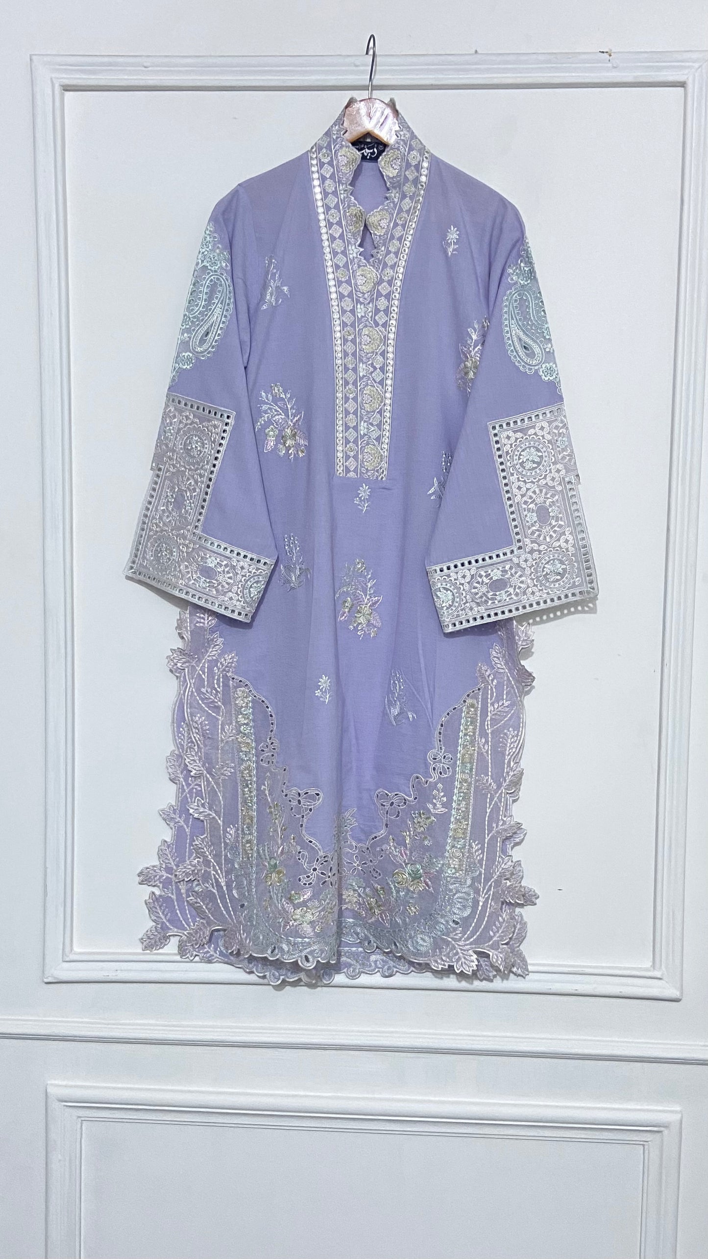 Light Lavender Embroidered Kurta