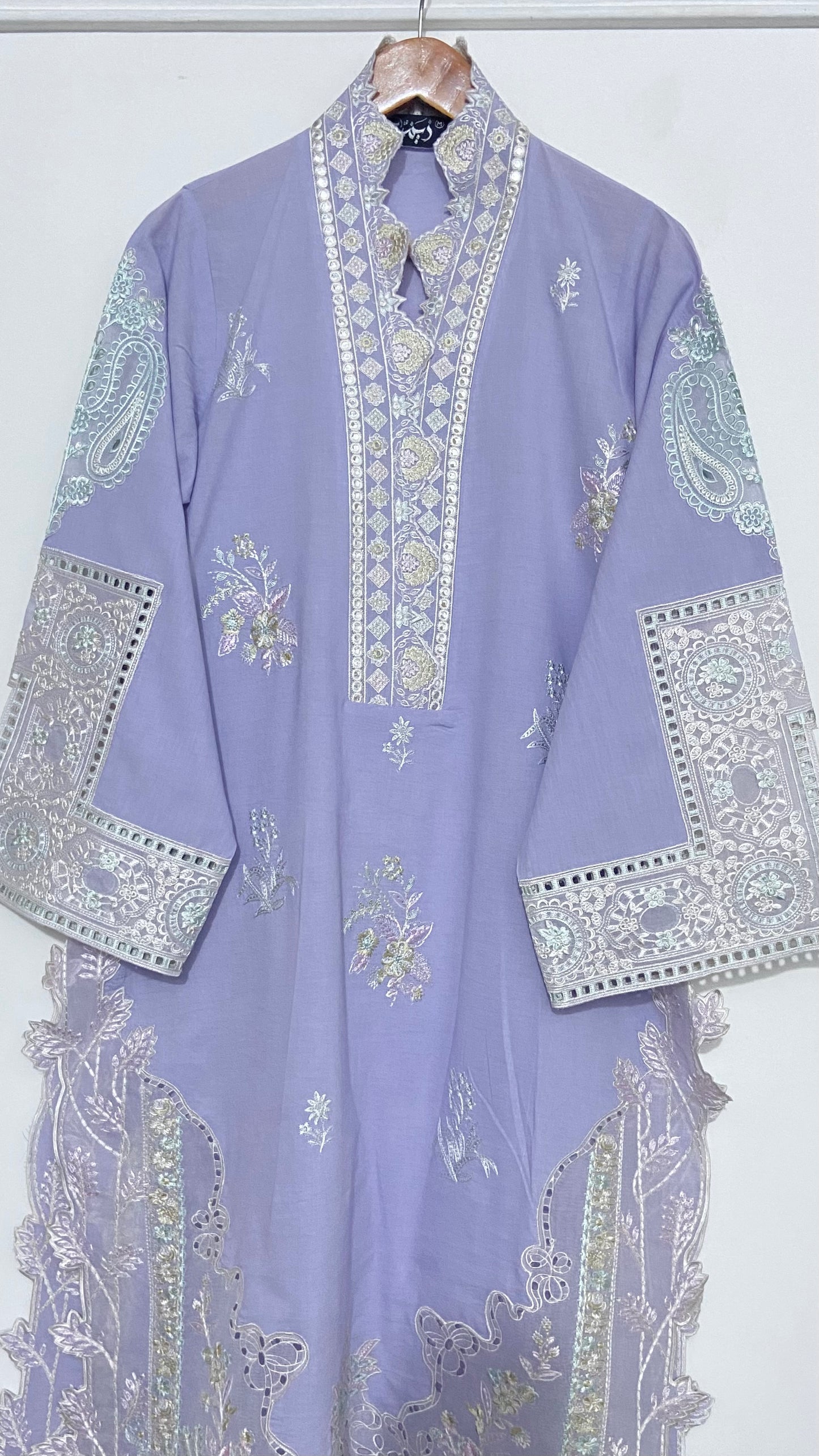 Light Lavender Embroidered Kurta