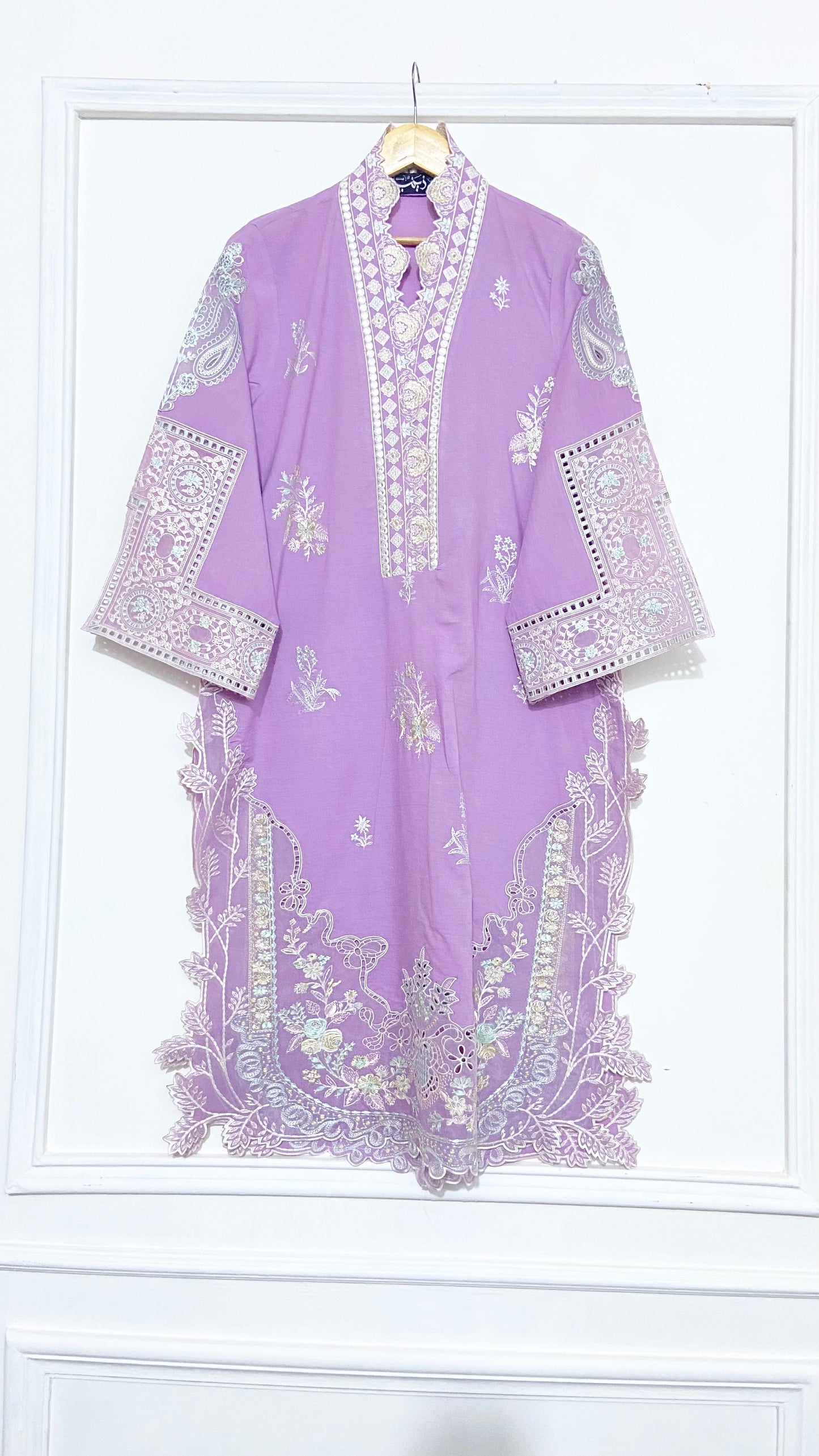 Lavender Embroidered Kurta