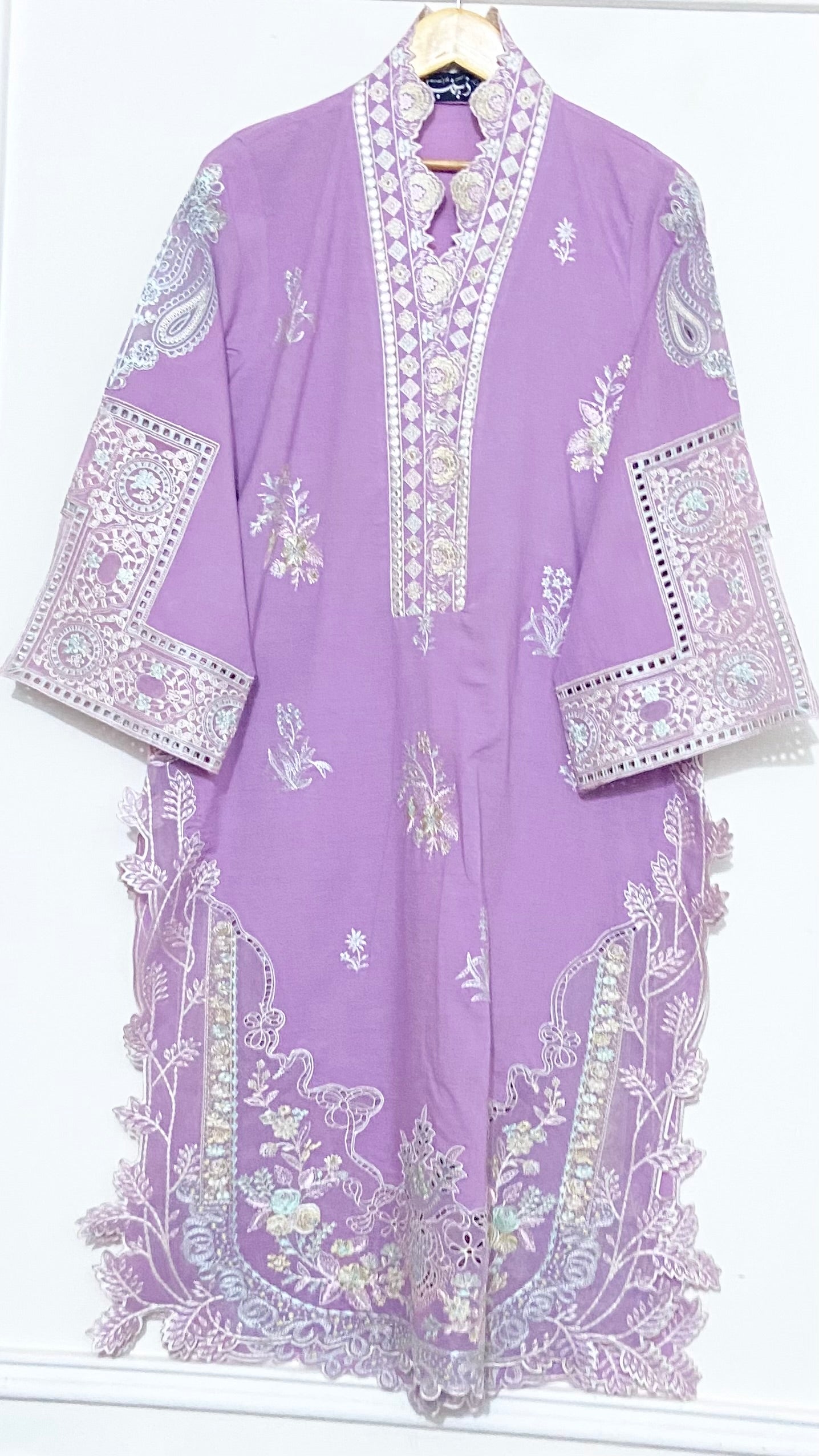 Lavender Embroidered Kurta