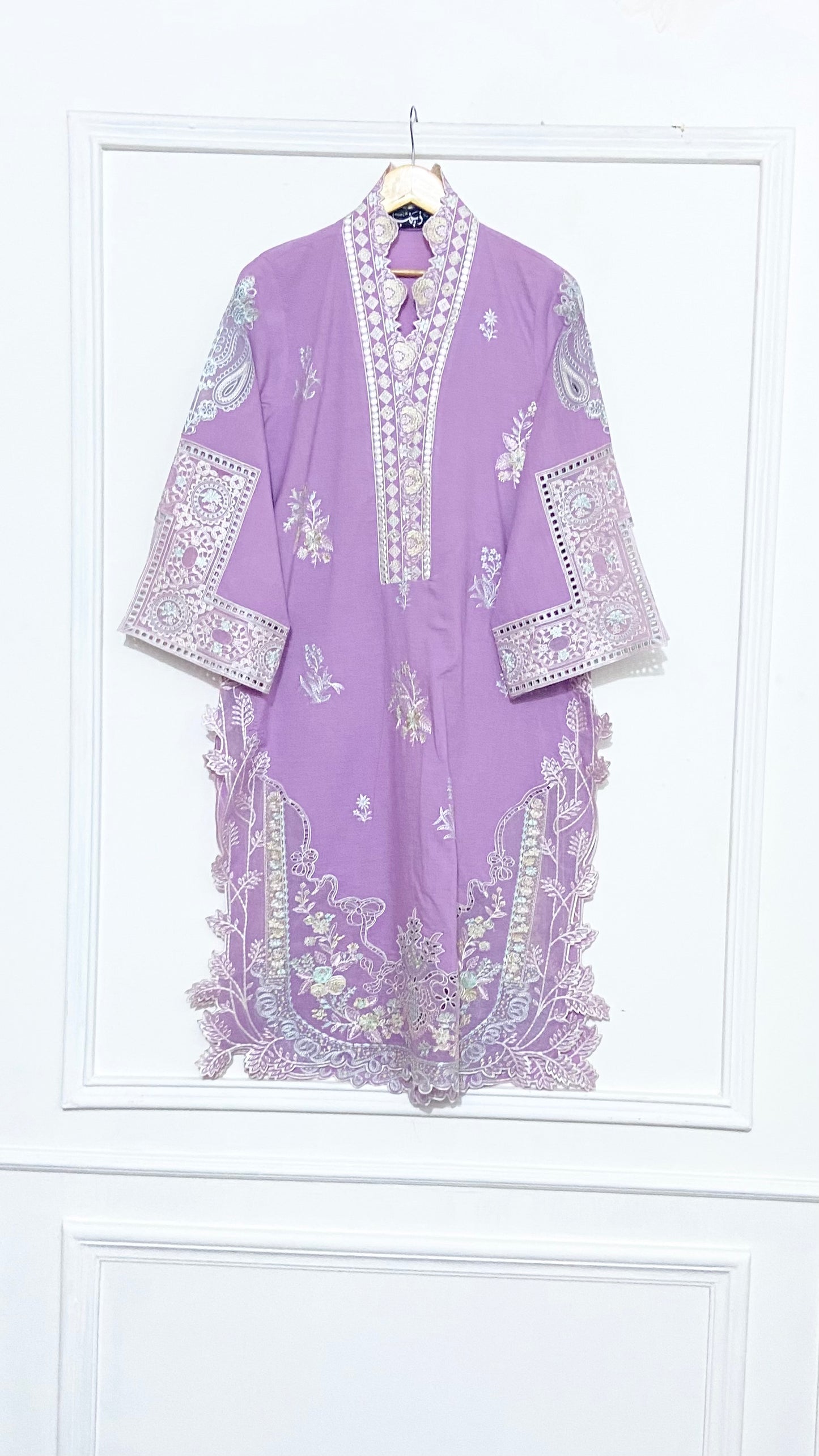 Lavender Embroidered Kurta