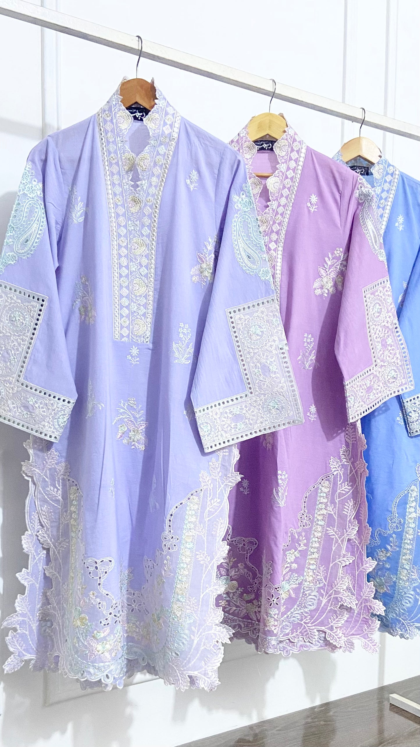 Light Lavender Embroidered Kurta