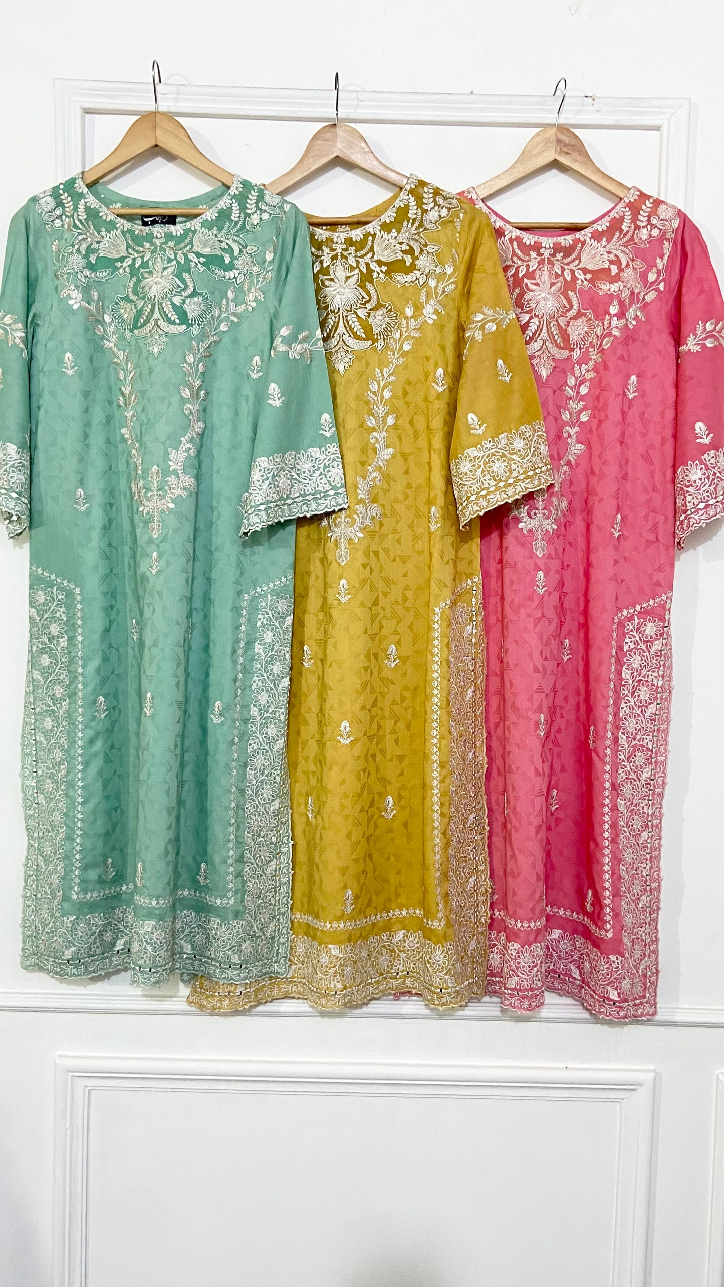 Light Green Embroidered Kurta.