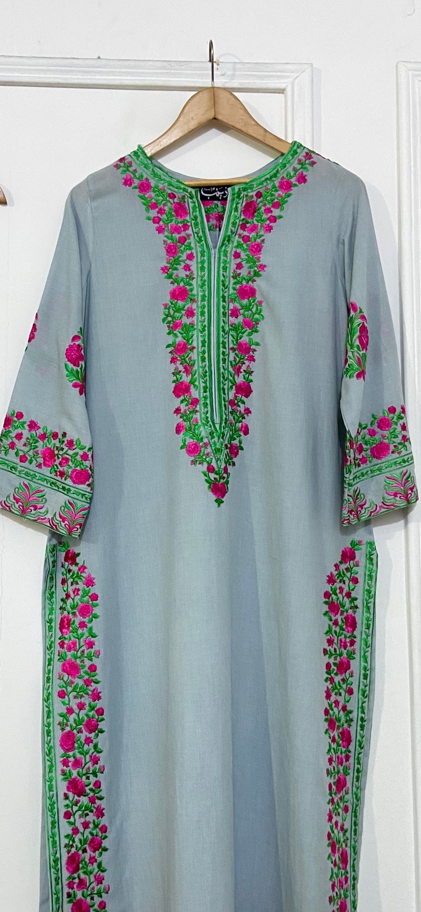 sky grey  pant kurta