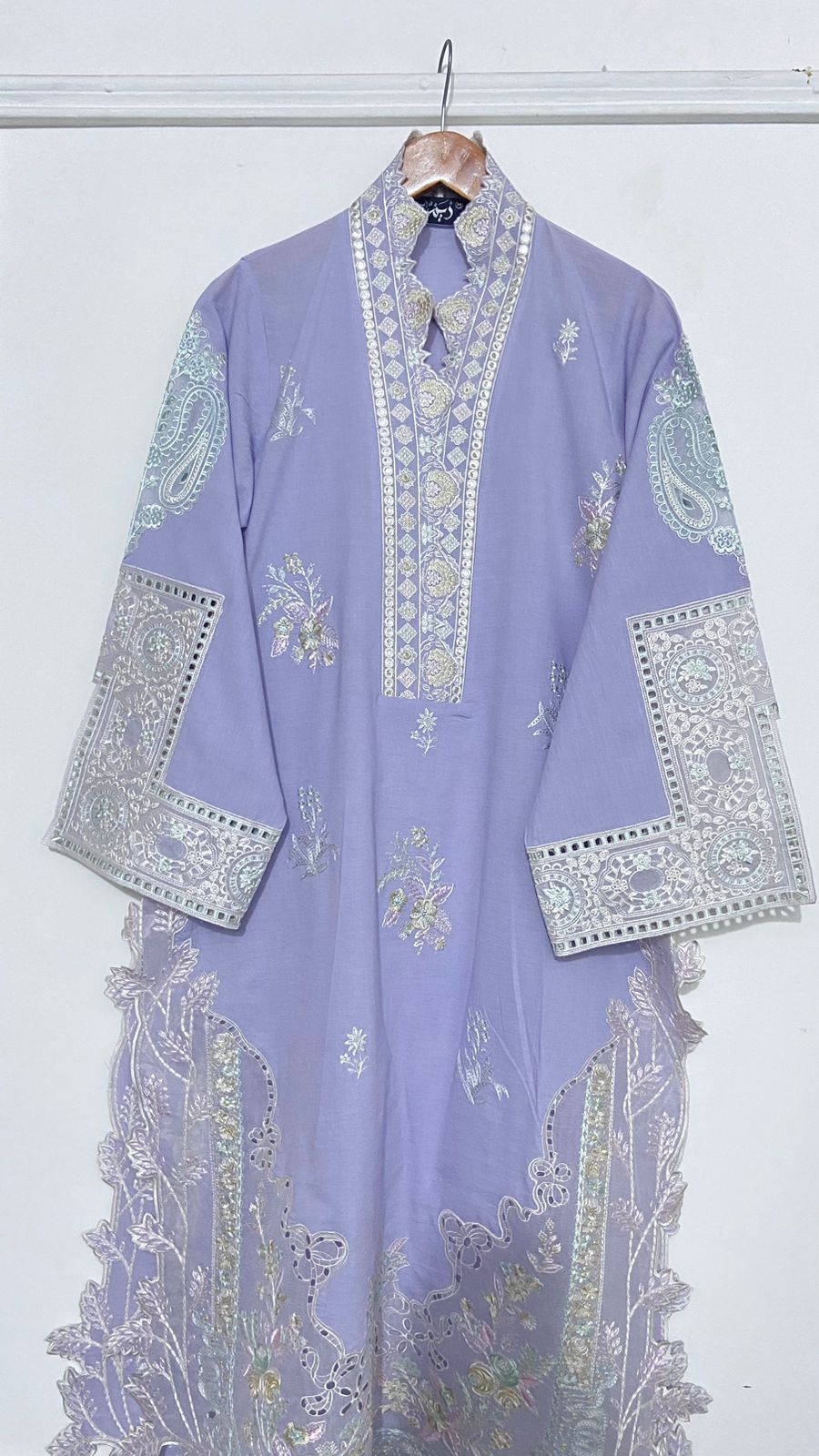 Light Lavender Embroidered Kurta