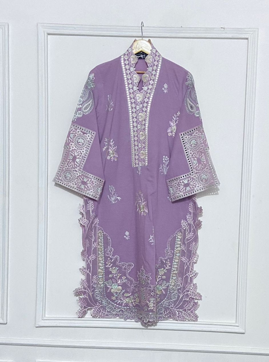 Lavender Embroidered Kurta